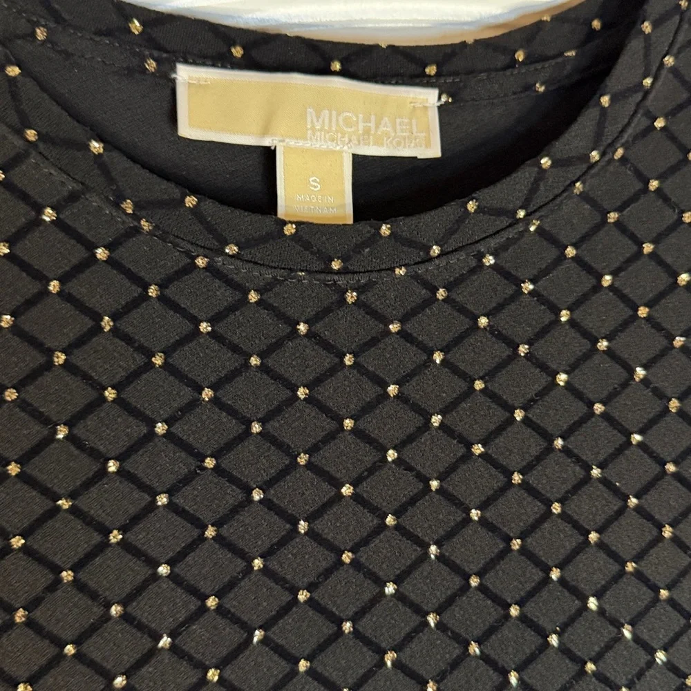 Michael Kors Blouse Black and Gold, Size Small